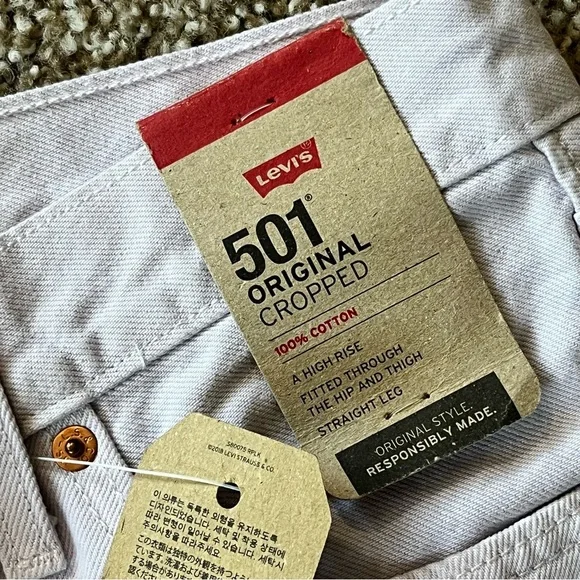 New with tags Levi's 501 light purple Straight Leg Jeans Classic Denim - Picture 6 of 11